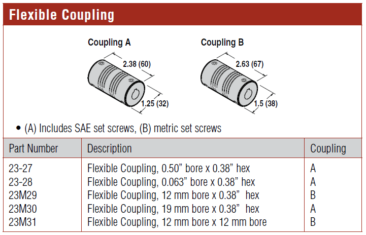 4100 Series and 6200 Series Flexible Coupling