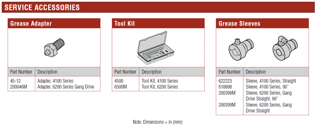 4100 Series and 6200 Series Service Accessories