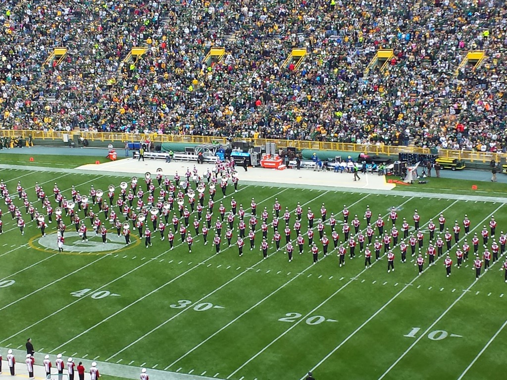 Halftime Performance of Wisconsin Badgers Marching Band at Packers Game