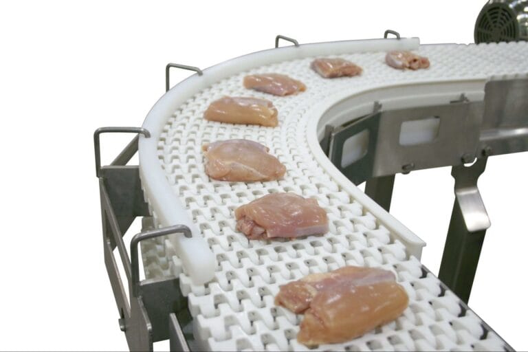 A Dorner AquaPruf conveyor transporting poultry.