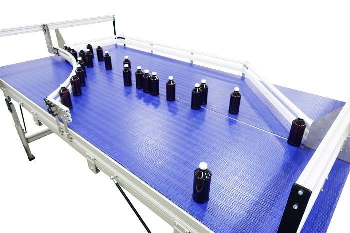 Dorner recirculating table with bottles