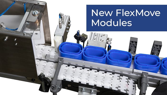 , Zwei neue FlexMove-Module &#8211; Produktträger und Verpackungen stoppen und umleiten