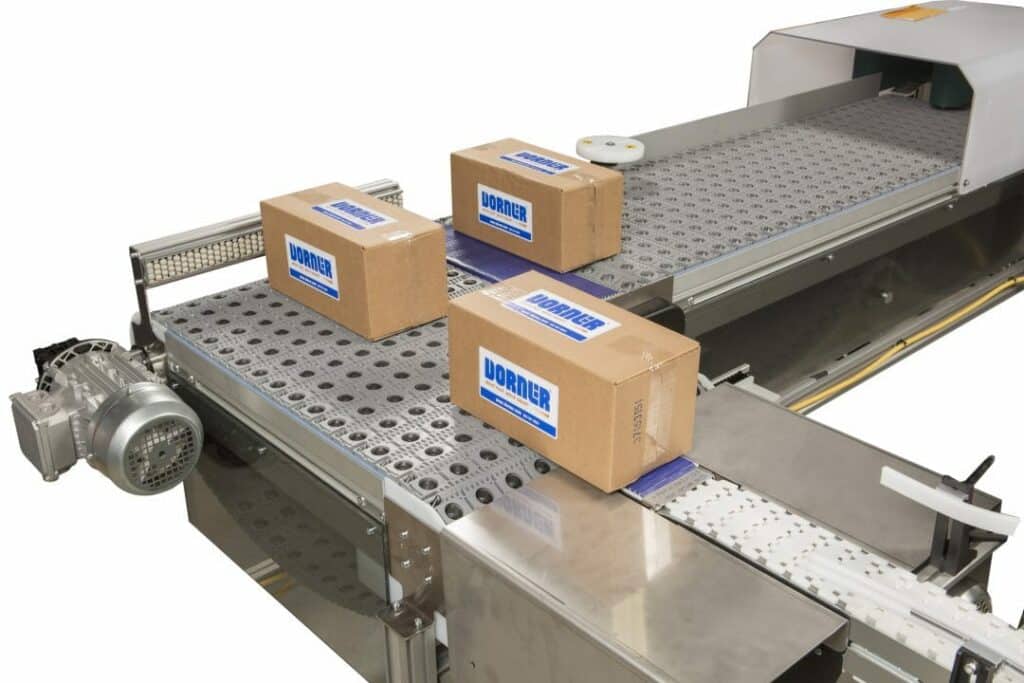 A 3200 series conveyor from Dorner with Intralox ARB technology for reduced complexity and increased safety.